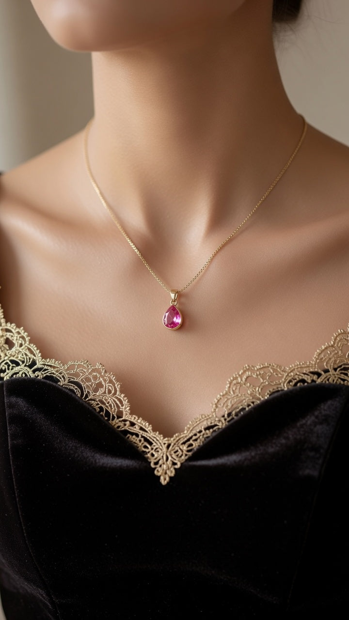 Collar Punto de Luz Dorado - Acero Enchapado en Oro