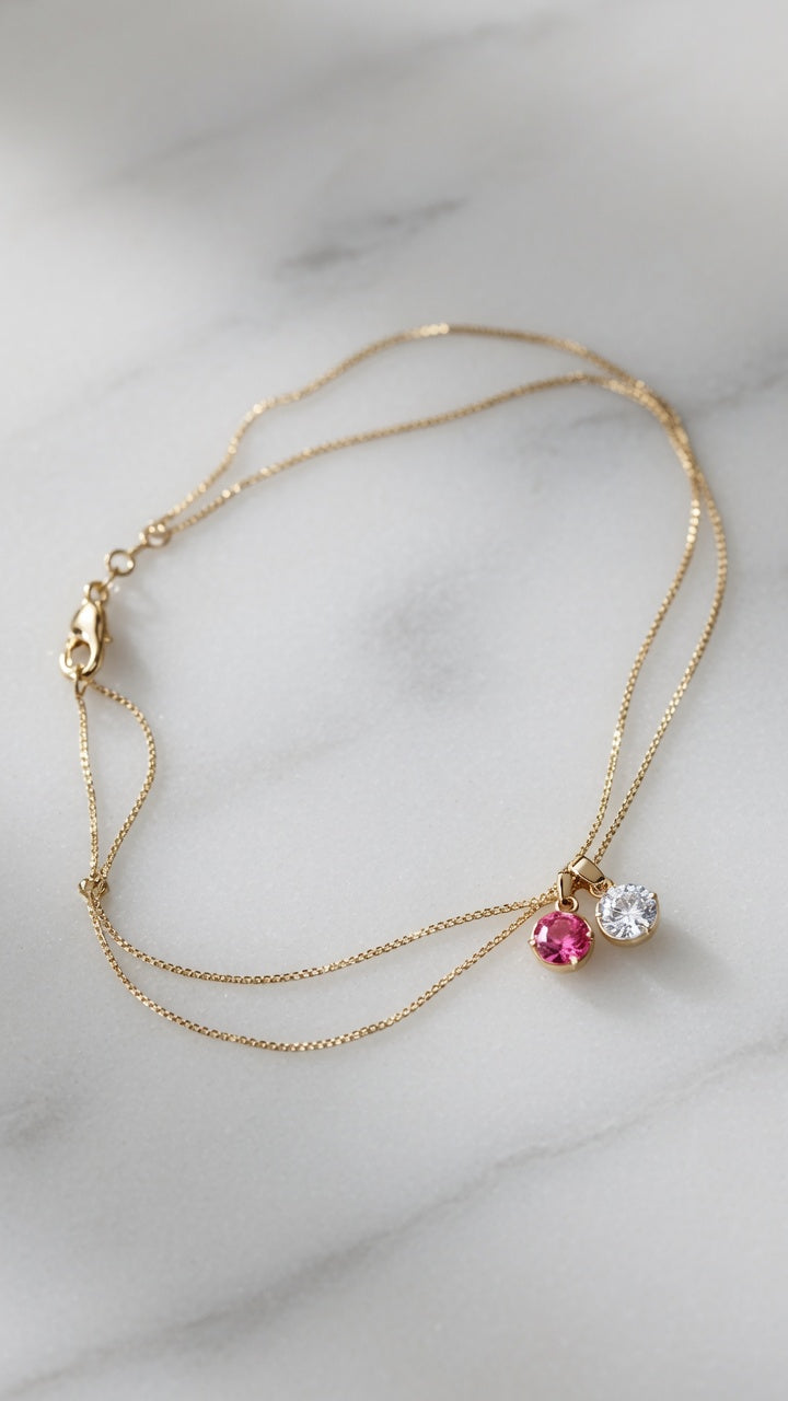 Collar Punto de Luz Dorado - Acero Enchapado en Oro